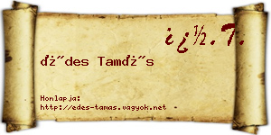 Édes Tamás névjegykártya